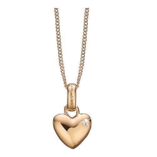 Image of Christina Collect forgyldt sterling sølv Big Love Buttet hjerte med 2 hvide topaz, model 680-G01